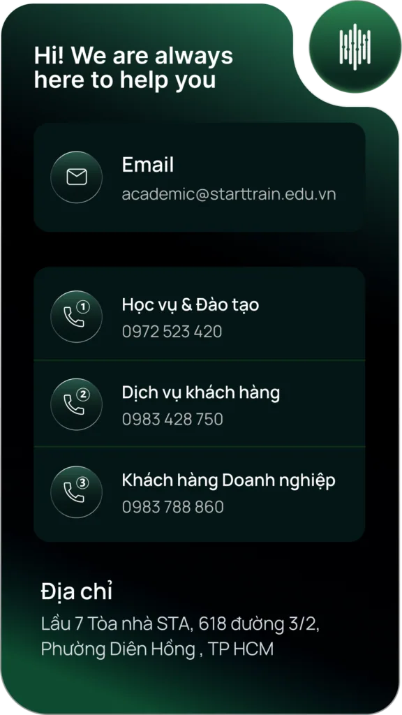 Thông tin liên hệ Starttrain