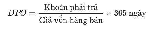 Số ng&agrave;y trả tiền b&igrave;nh qu&acirc;n (DPO)