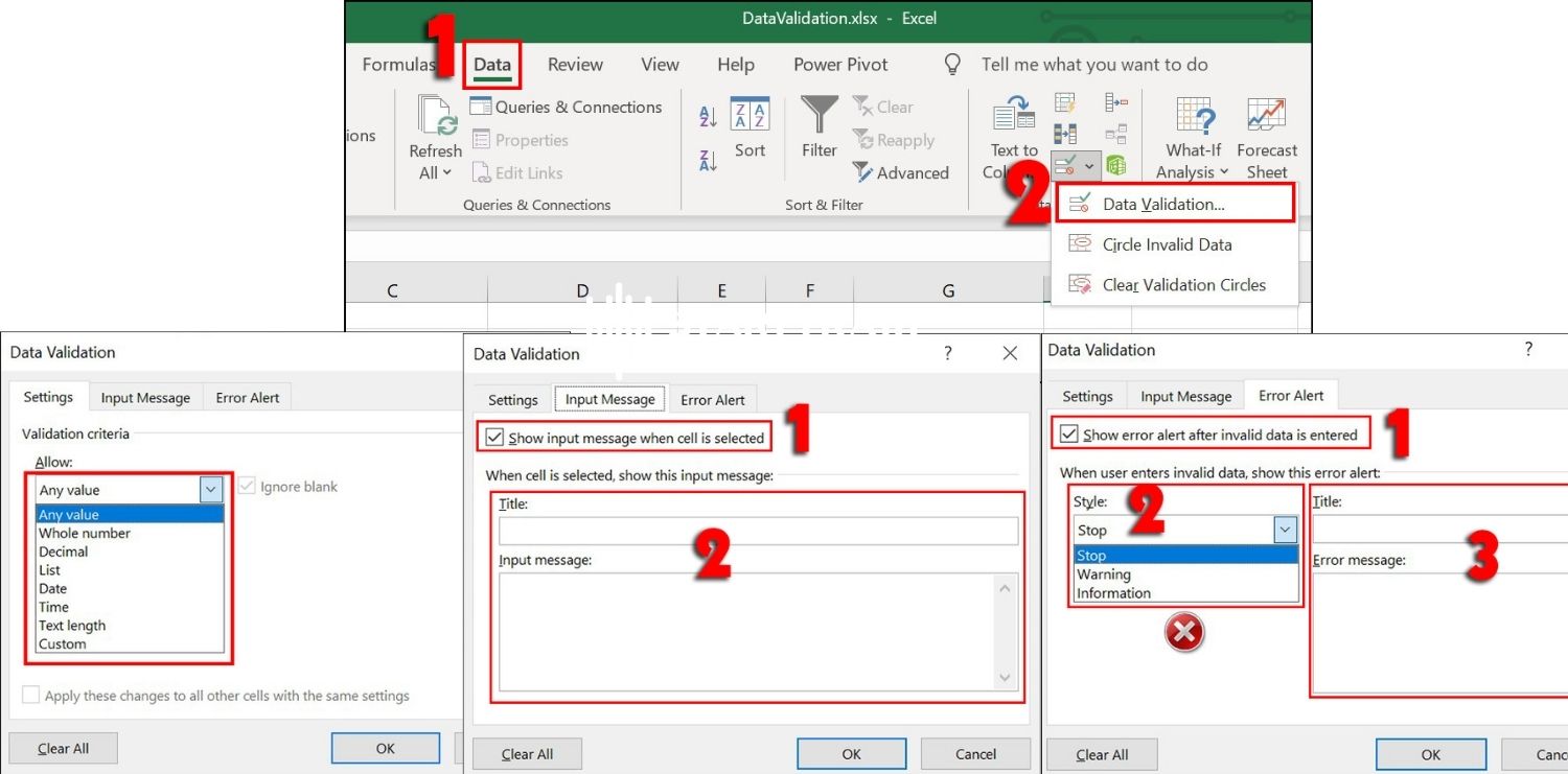 Cách sử dụng Data Validation trong Excel