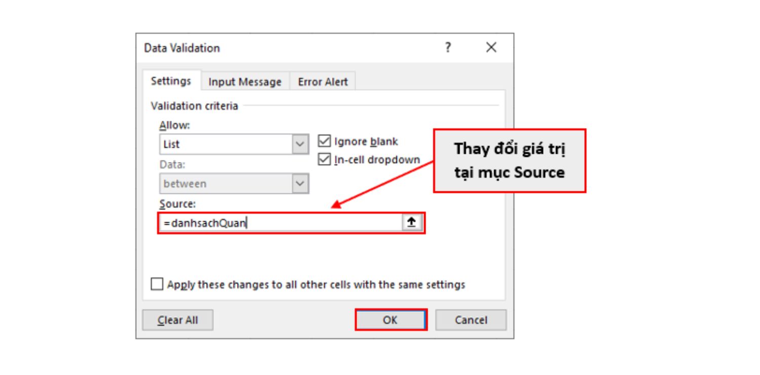 Cách sử dụng Data Validation trong Excel