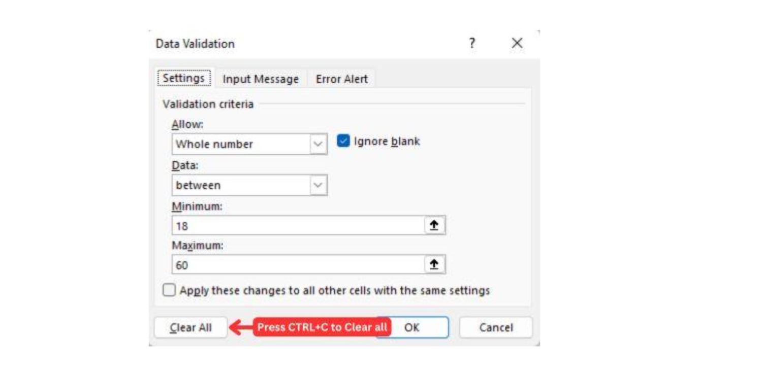 Cách xóa hoàn toàn định dạng Data Validation