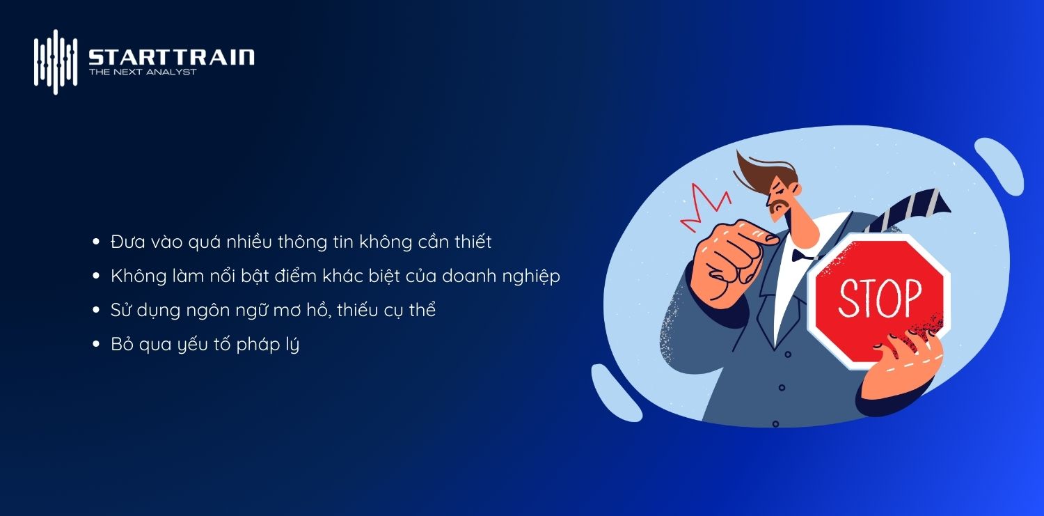 Những lỗi cần tránh khi xây dựng JD là gì?