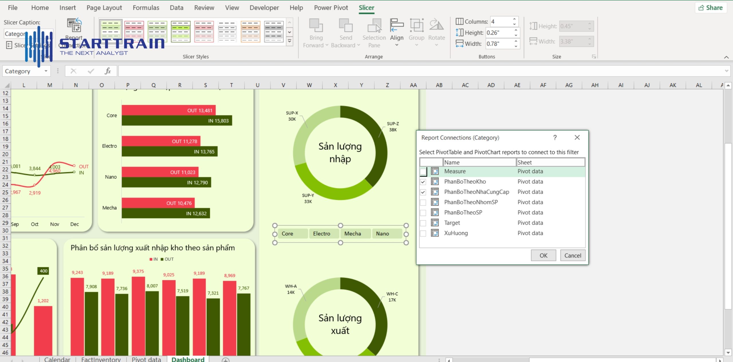 Cách tùy chỉnh giao diện Slicer trong Excel chuyên nghiệp