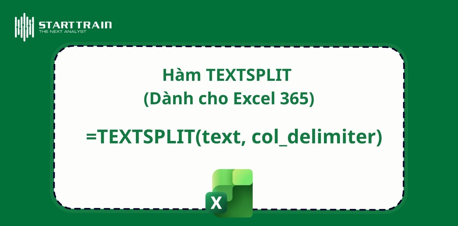 Hàm TEXTSPLIT (Dành cho Excel 365)