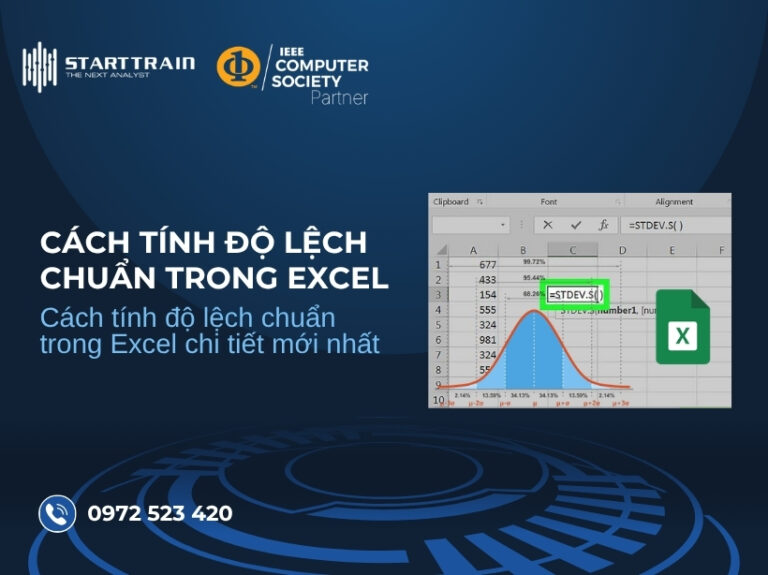 Cách tính độ lệch chuẩn trong Excel