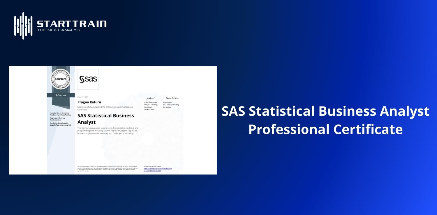 SAS Statistical Business Analyst Professional Certificate