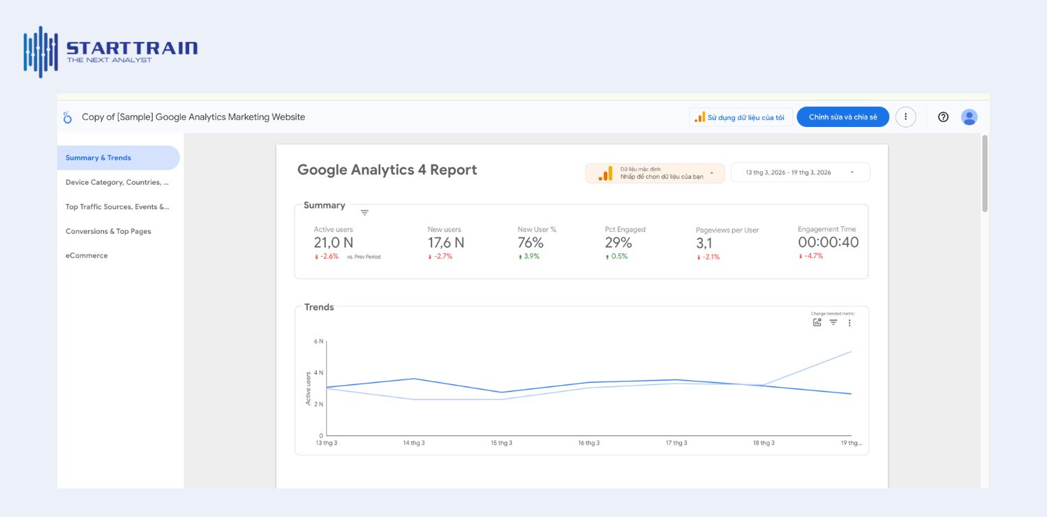 Hướng dẫn sử dụng Google Data Studio (Looker Studio)