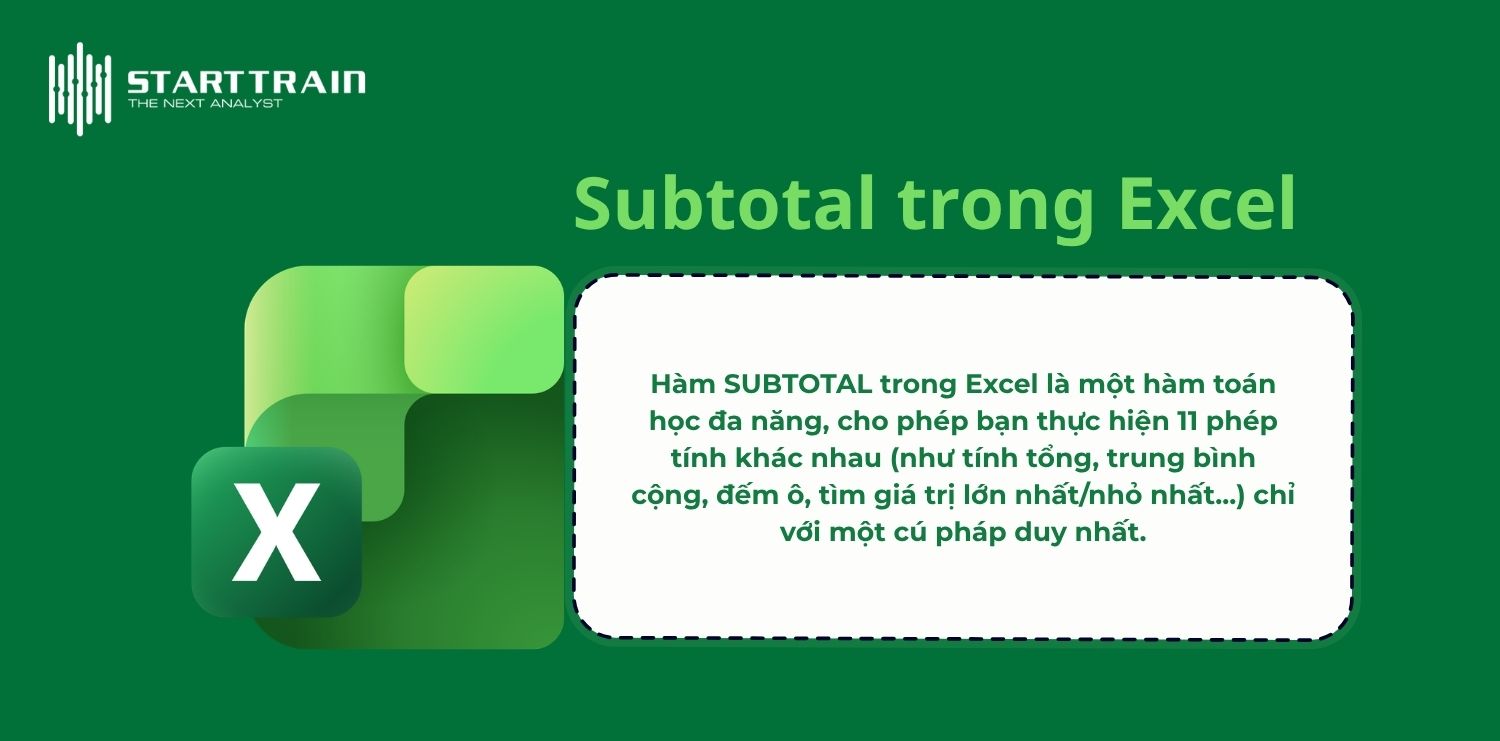 Hàm SUBTOTAL trong Excel