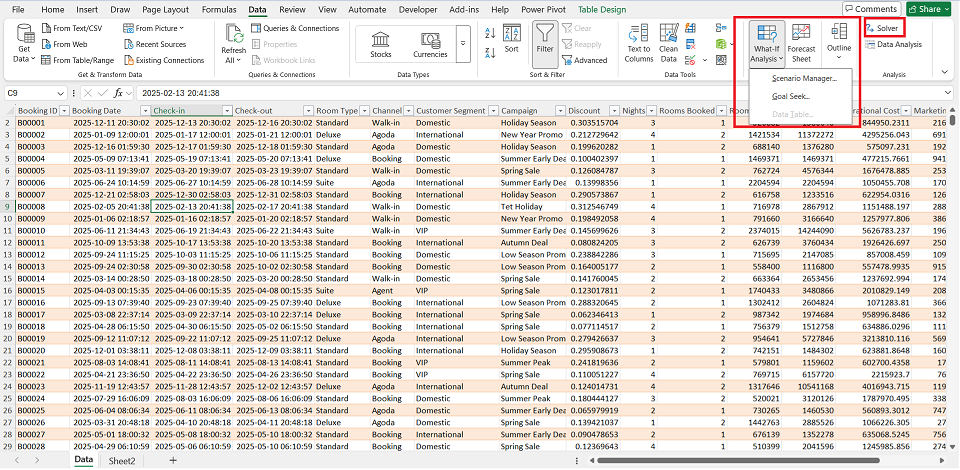 What-If Analysis & Solver