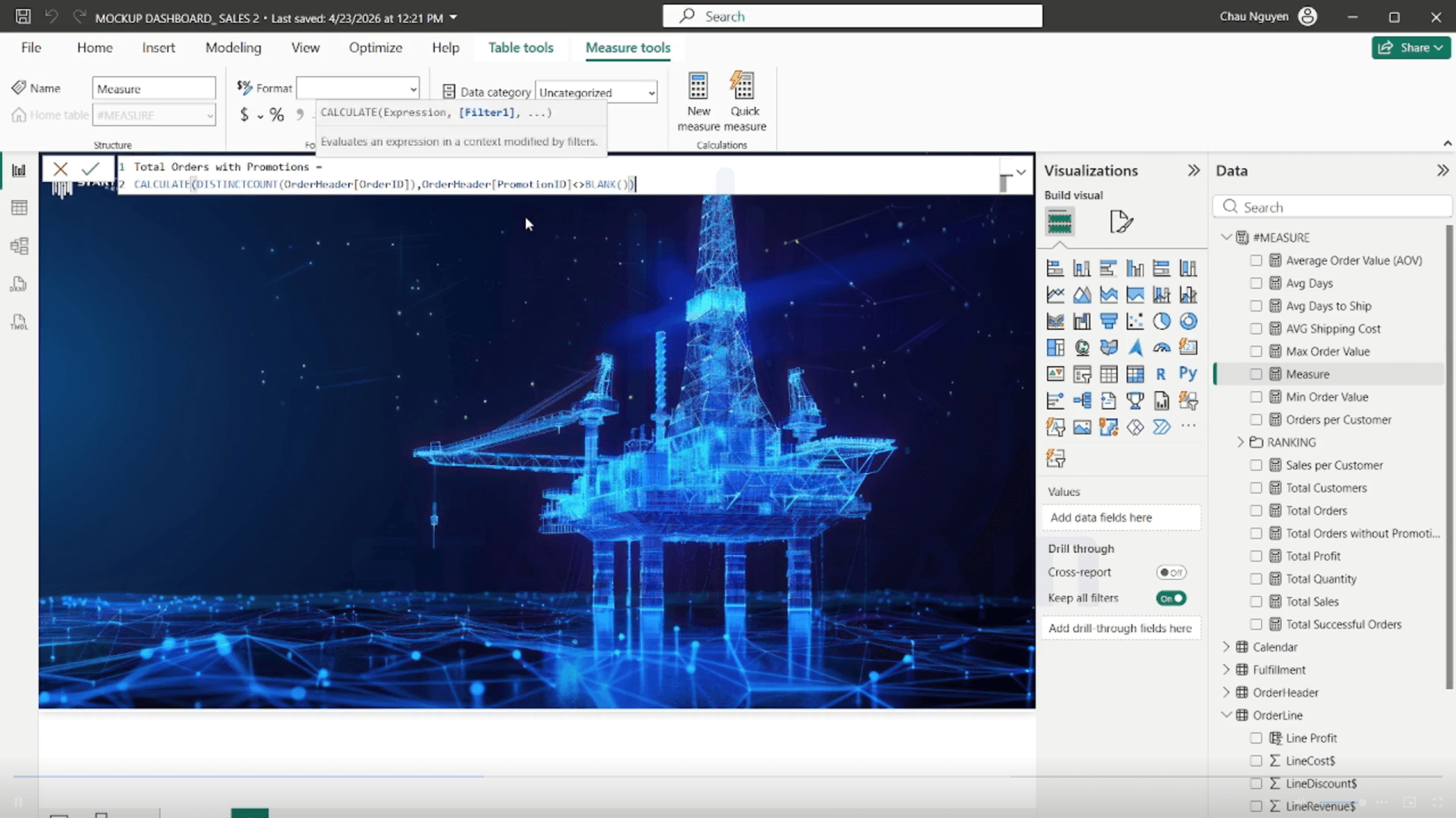 hàm Calculate trong Power BI