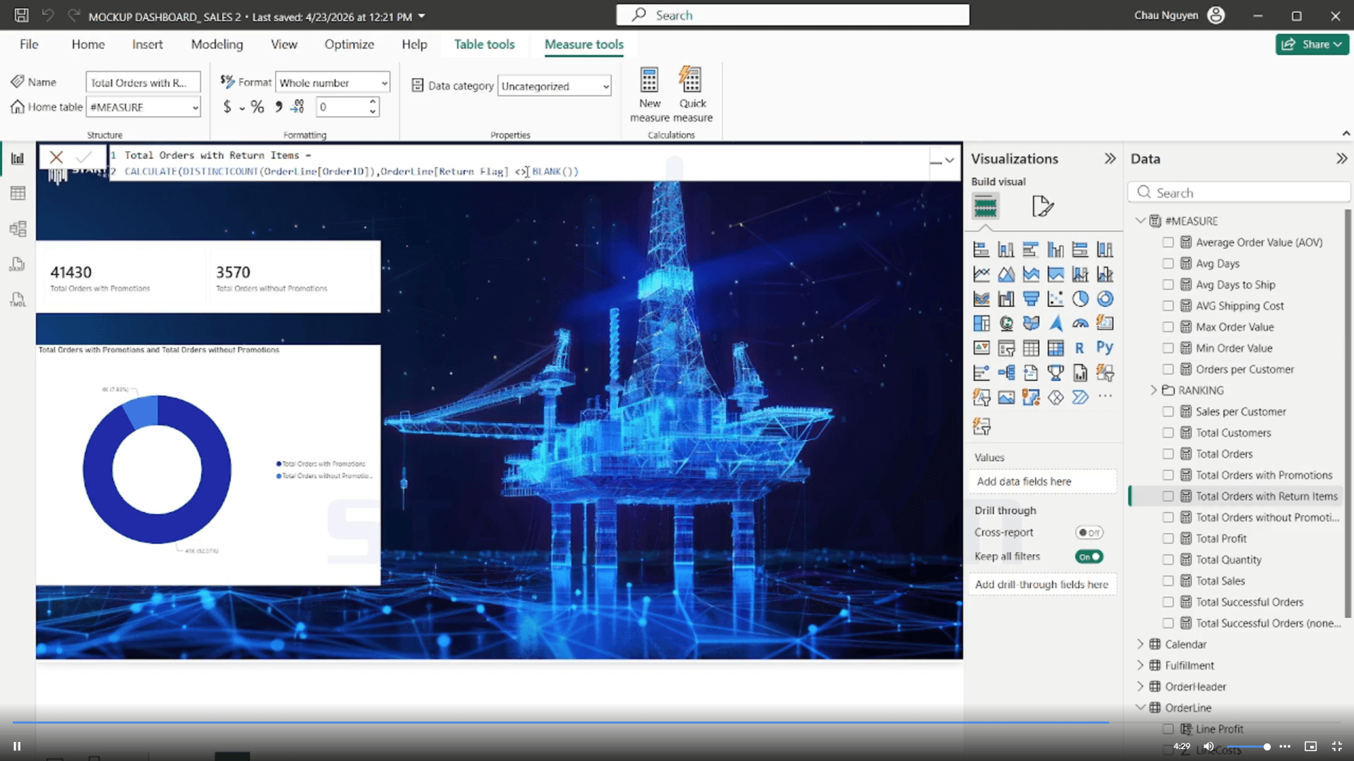 hàm Calculate trong Power BI