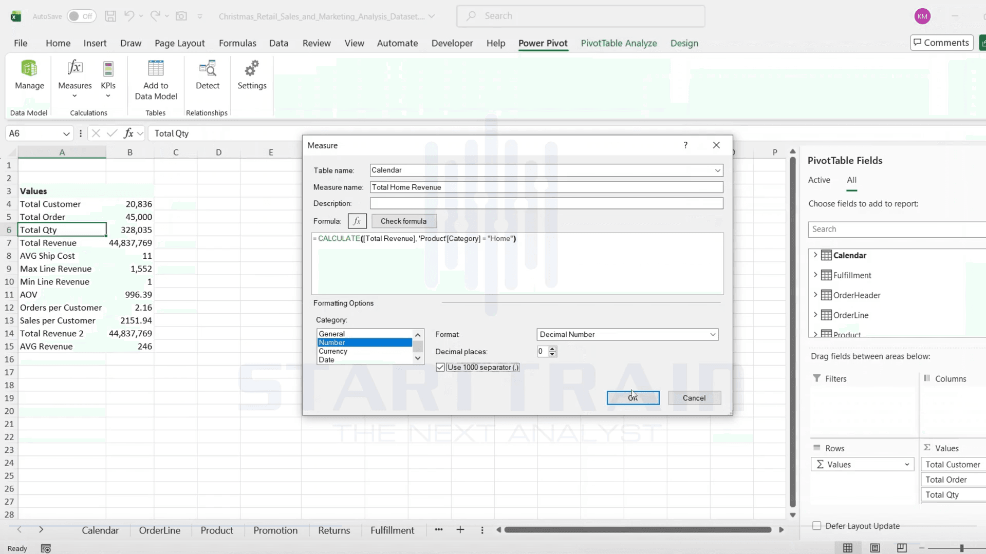 Calculate trong Excel