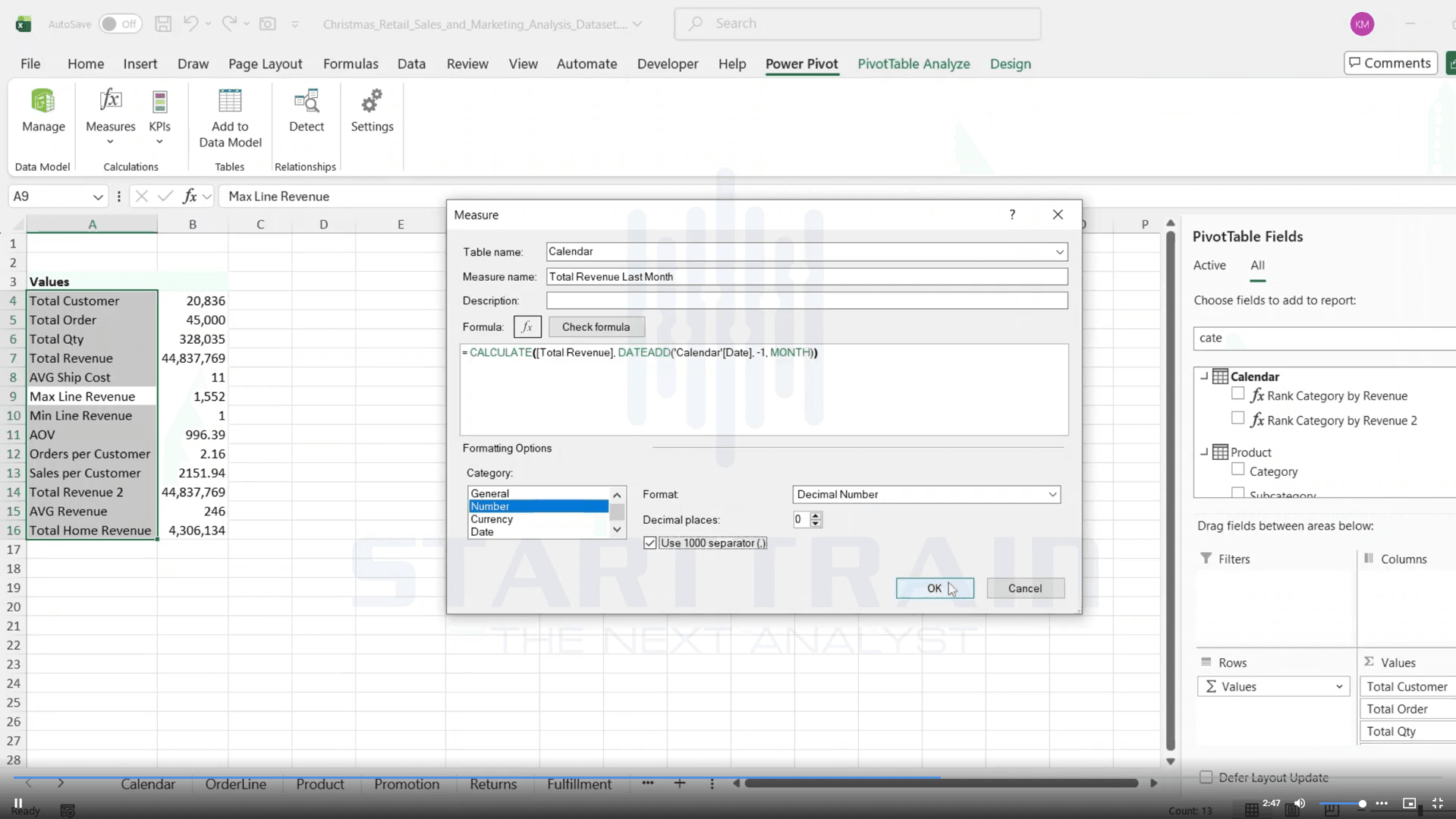 Calculate trong Excel