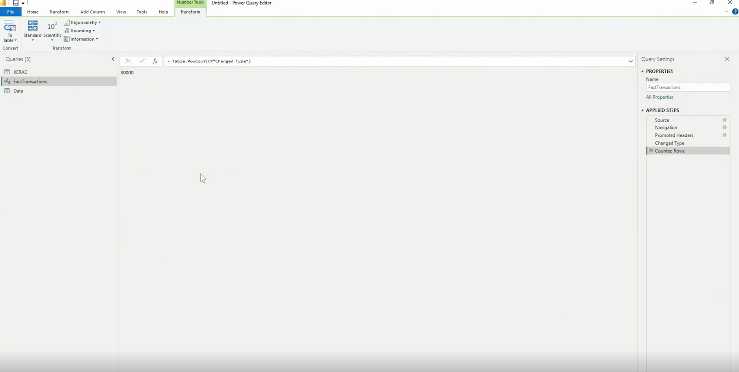 Count Rows trong Power Query