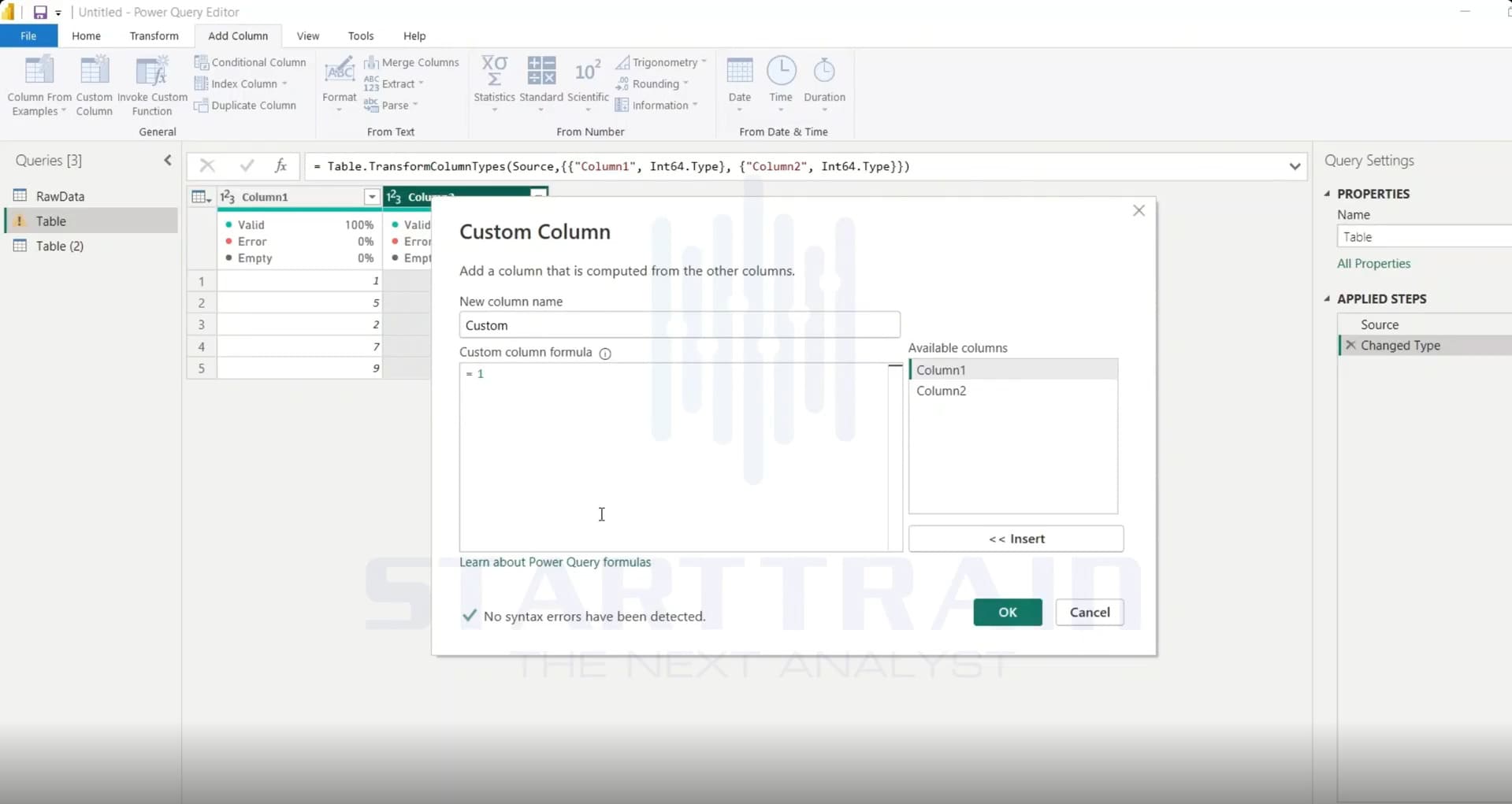 Custom Column trong Power Query