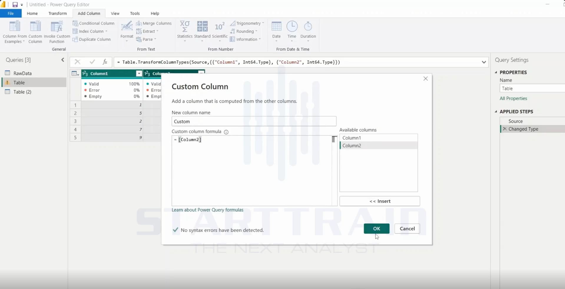 Custom Column trong Power Query
