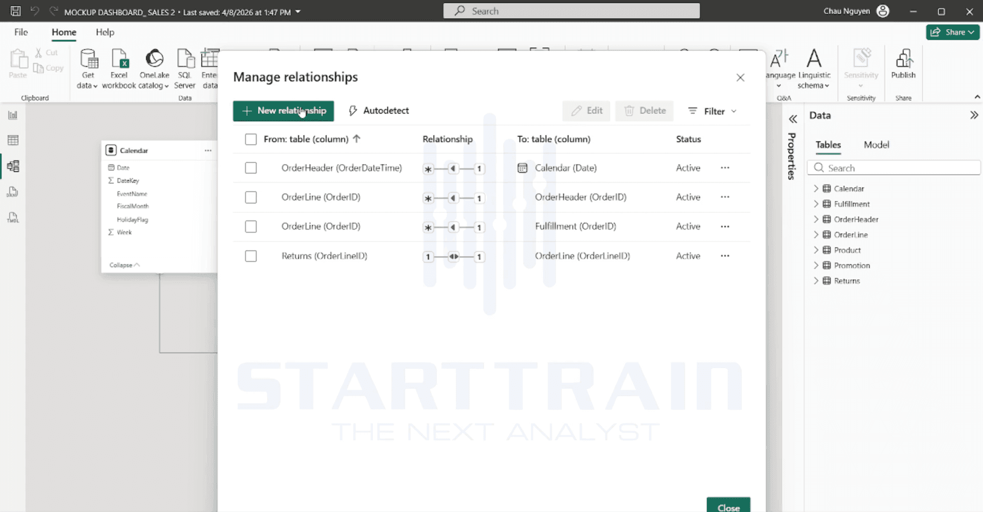tạo Data Model trong Power BI