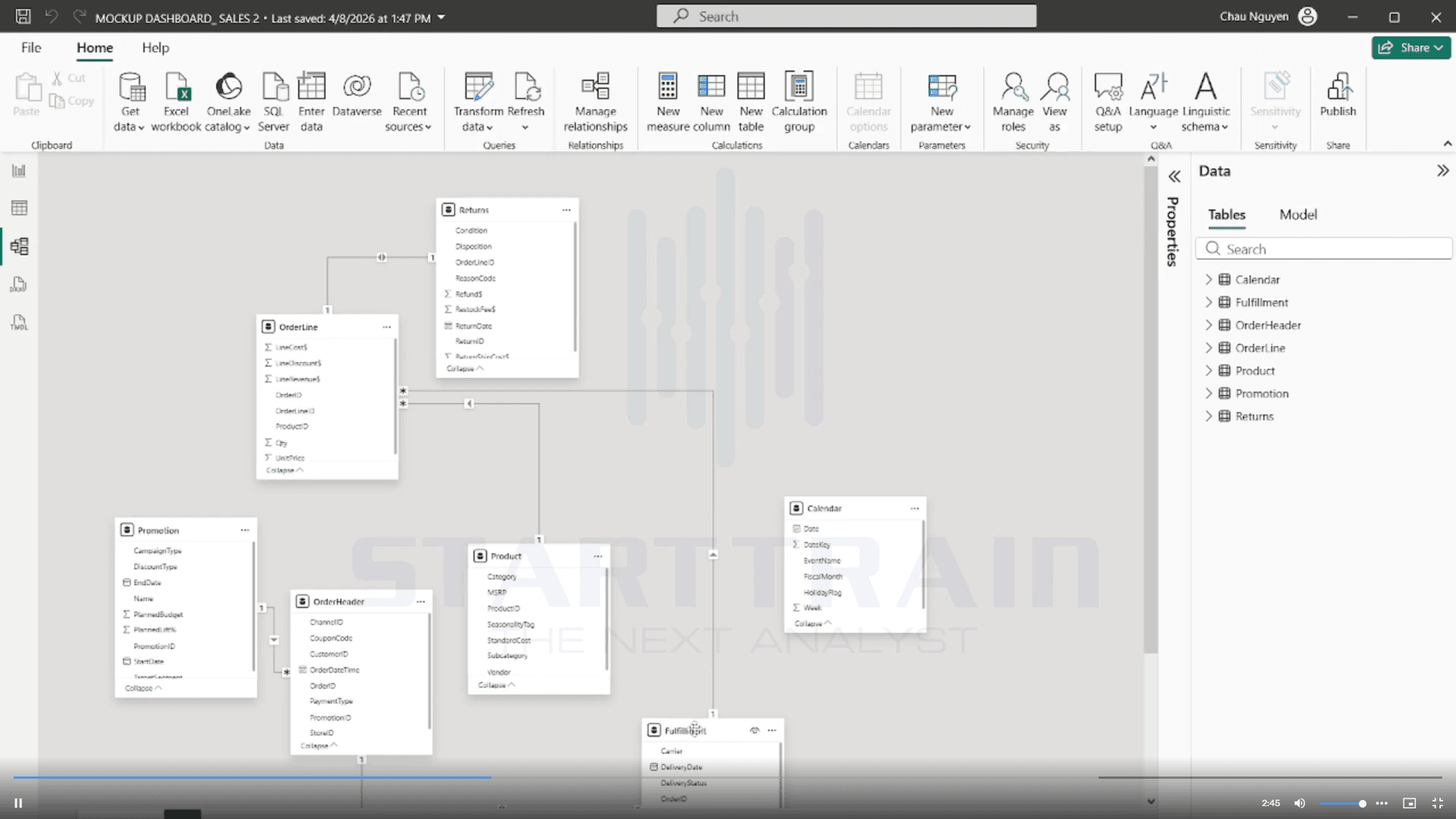 tạo Data Model trong Power BI