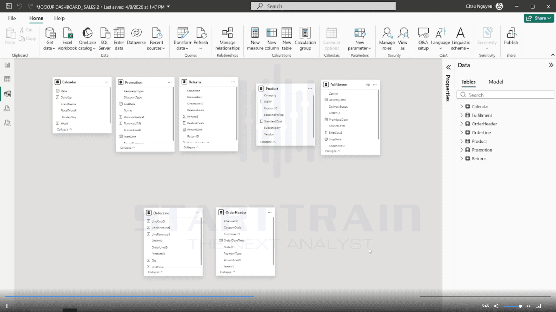 tạo Data Model trong Power BI