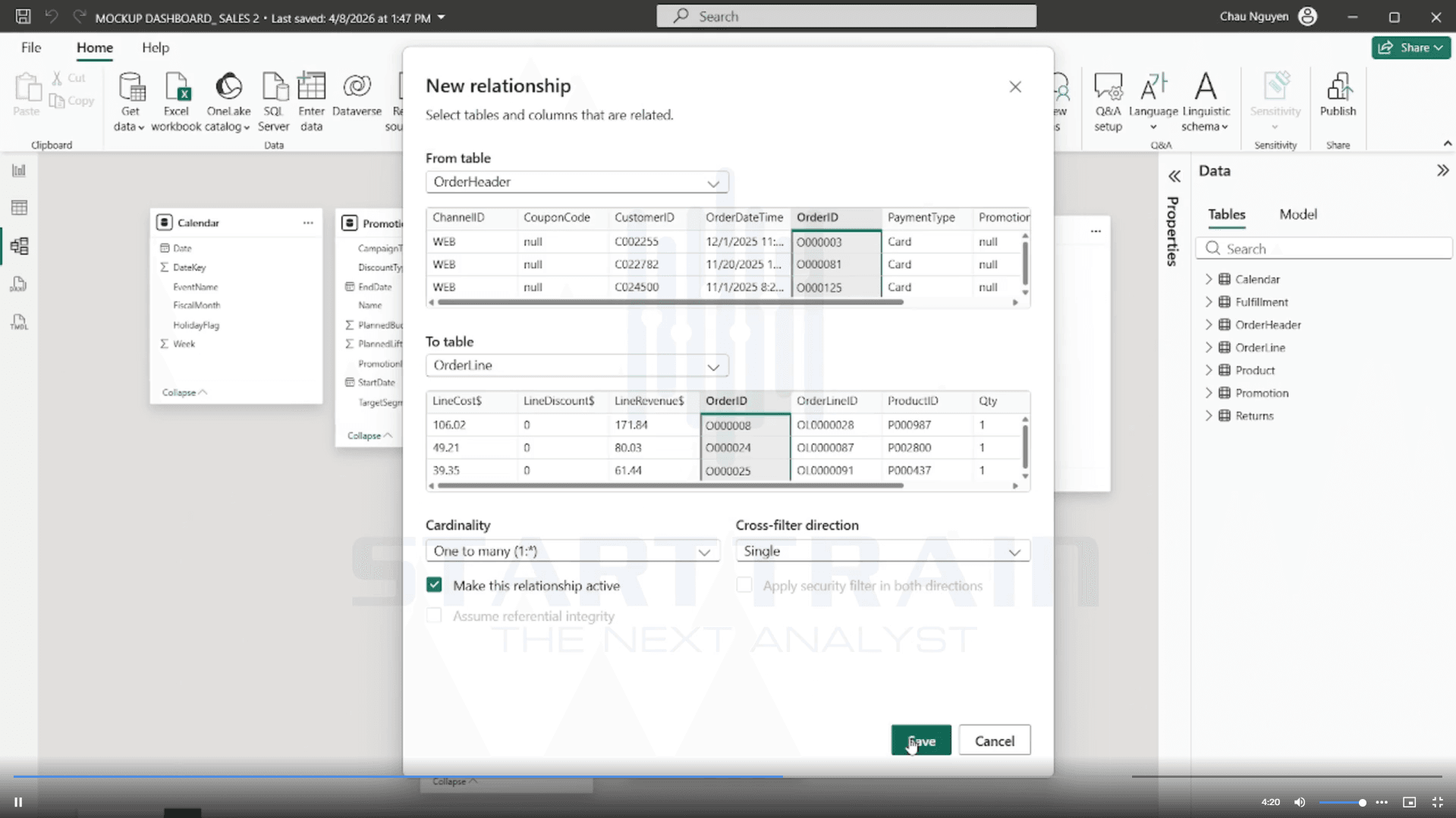 tạo Data Model trong Power BI