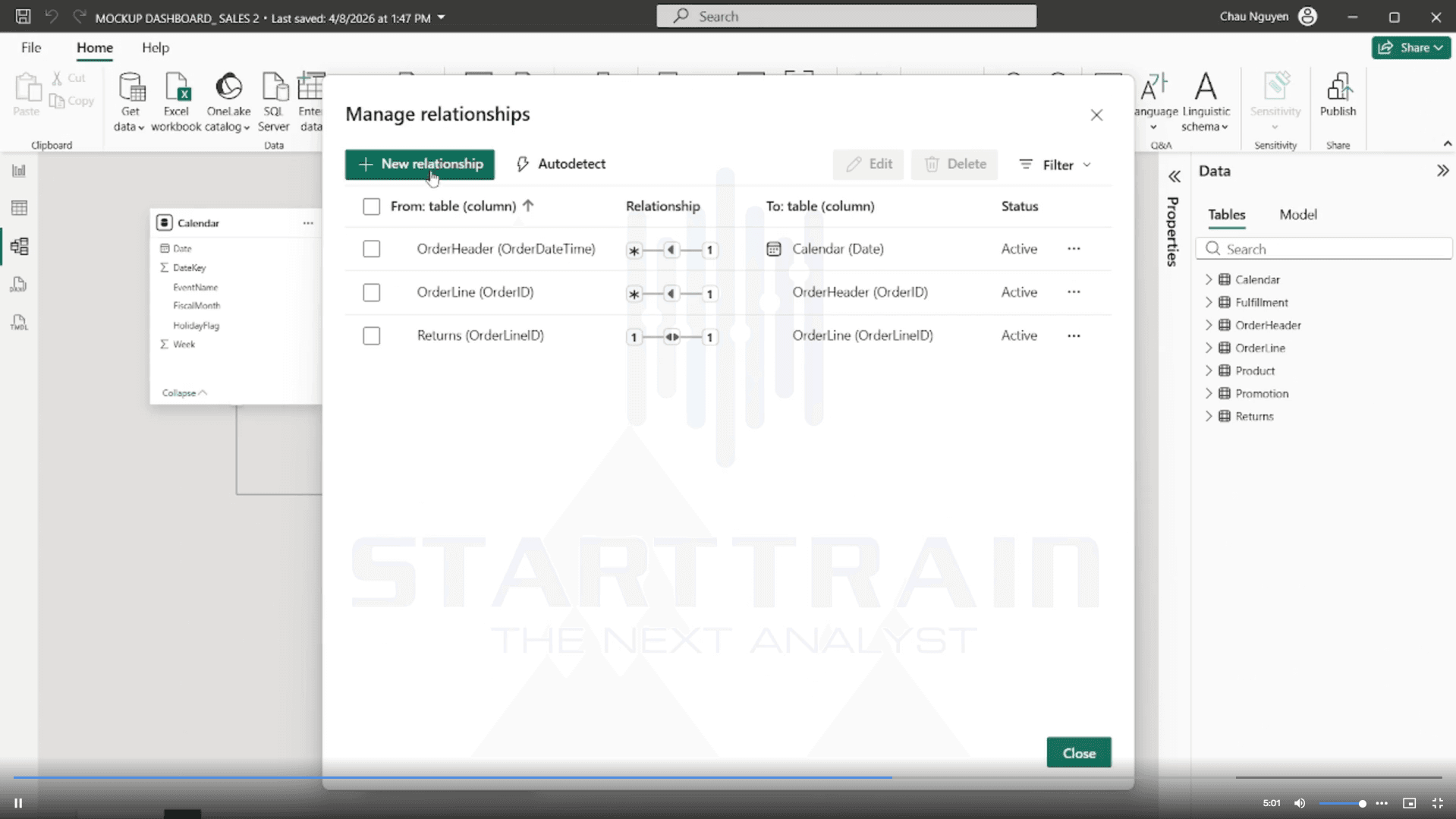 tạo Data Model trong Power BI