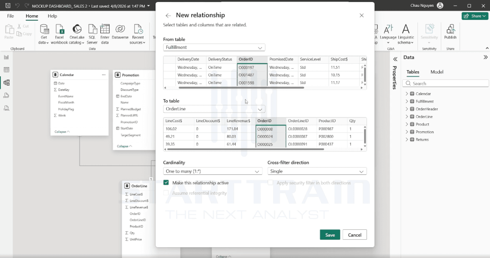tạo Data Model trong Power BI