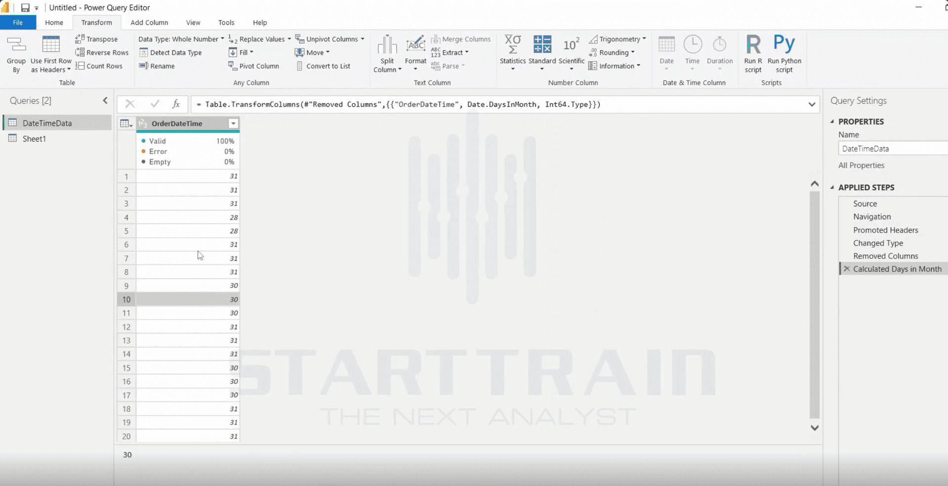 Date trong Power BI