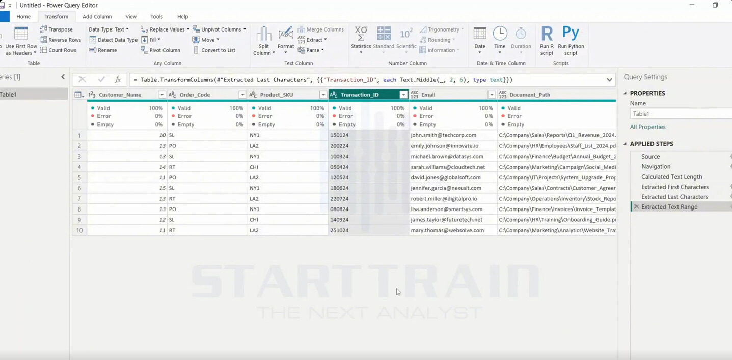 Extract trong Power BI
