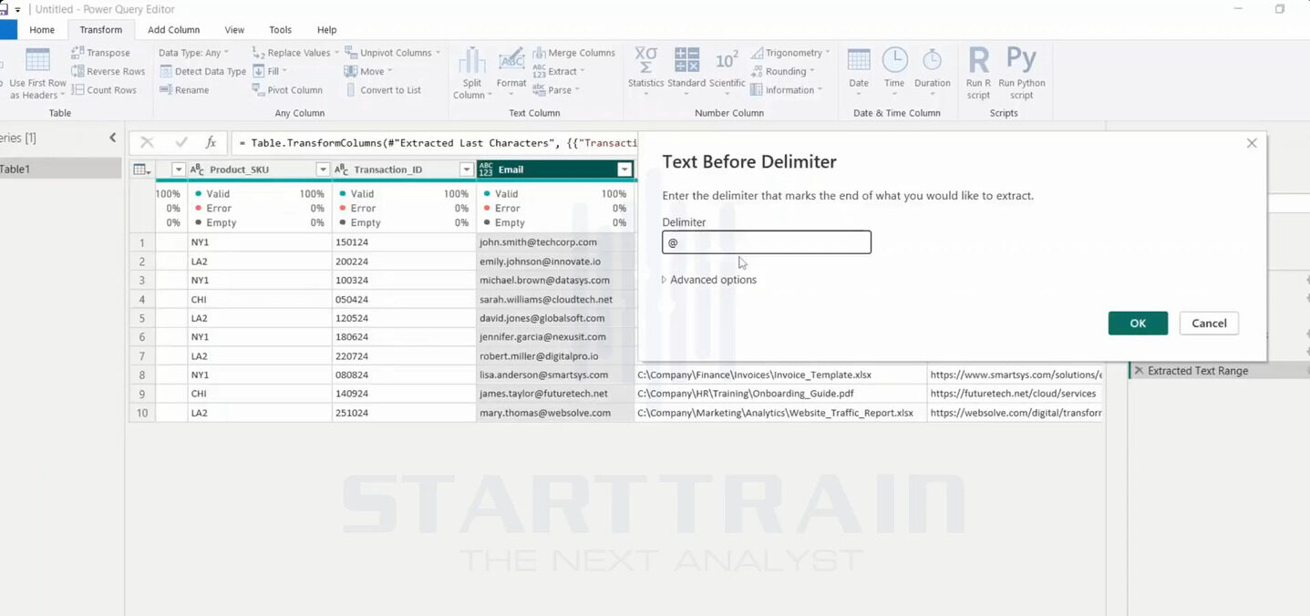Extract trong Power BI