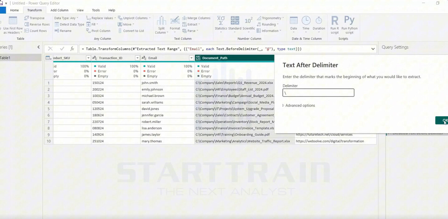 Extract trong Power BI