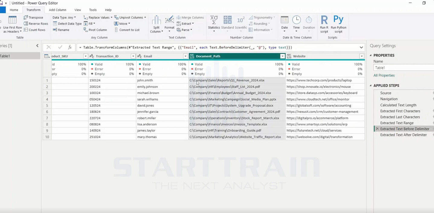 Extract trong Power BI