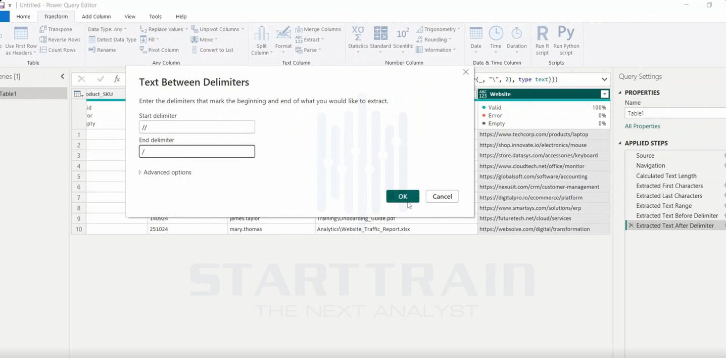 Extract trong Power BI