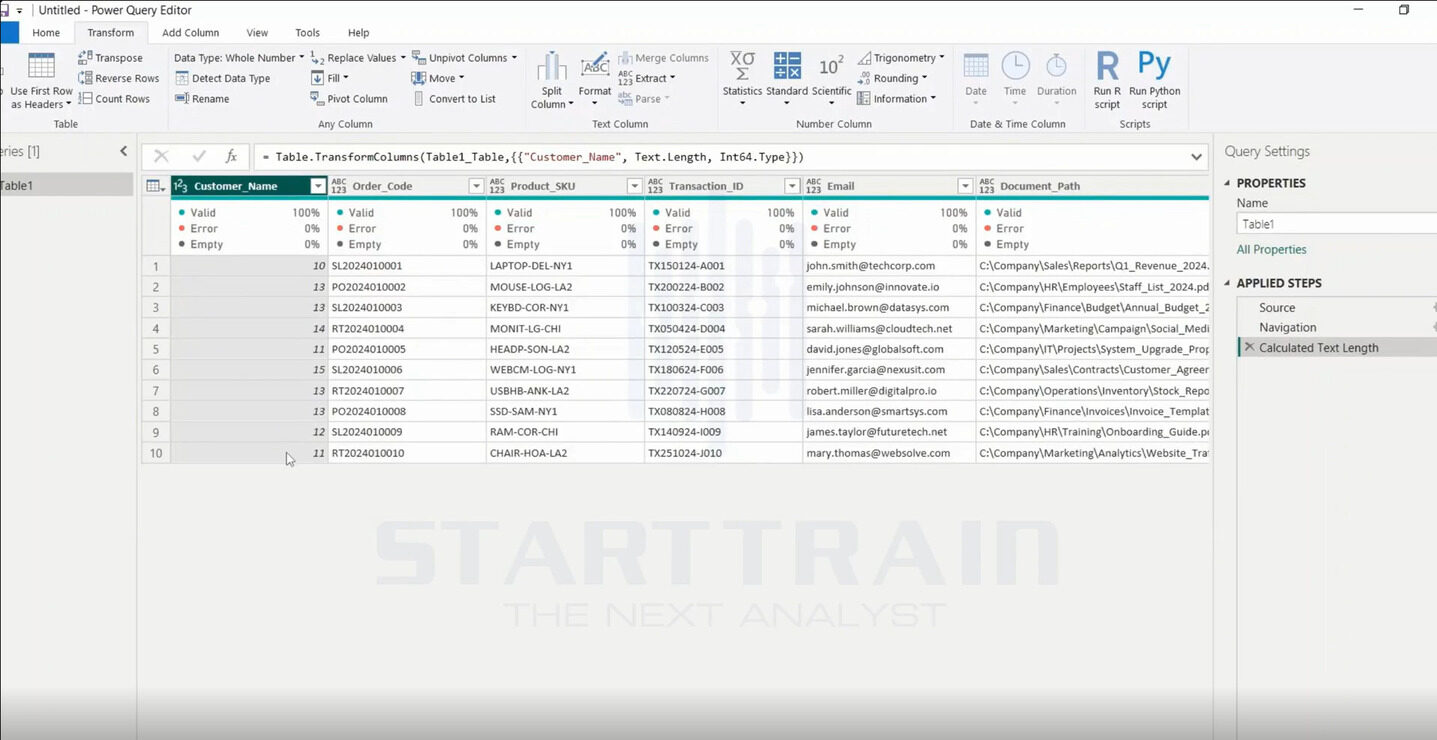 Extract trong Power BI