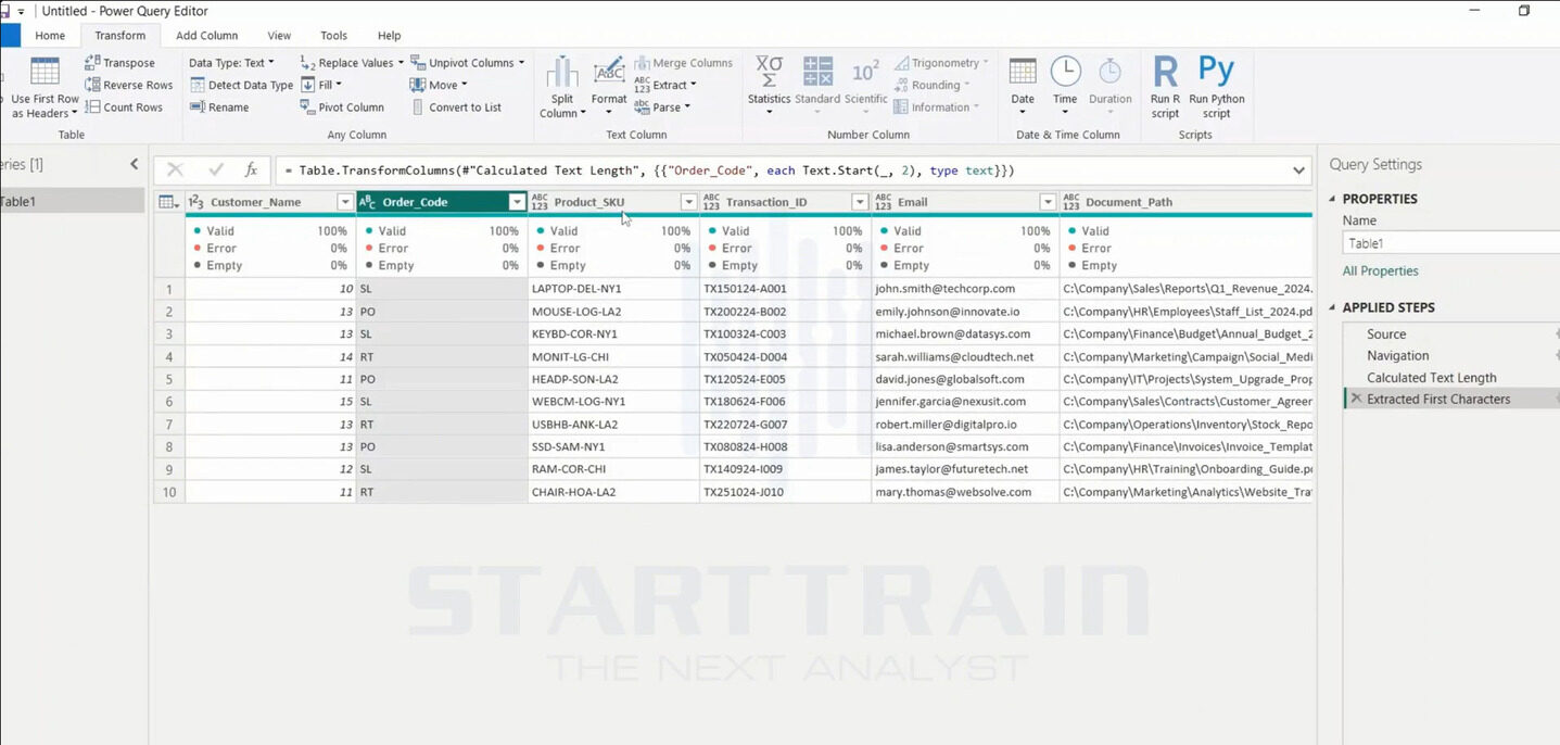Extract trong Power BI