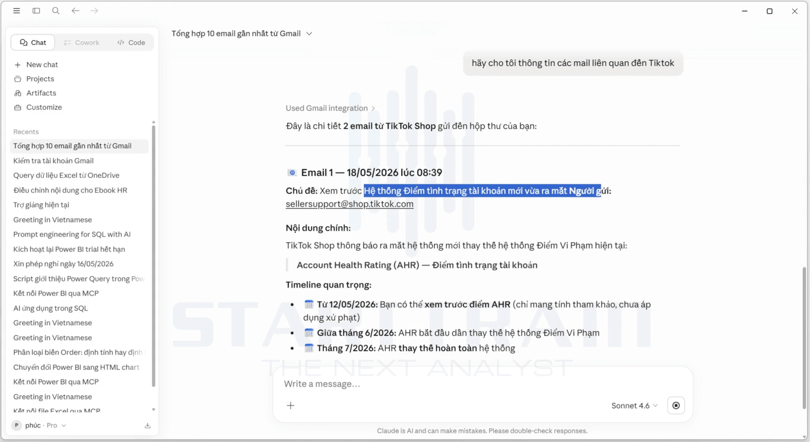 kết nối Claude AI với Gmail