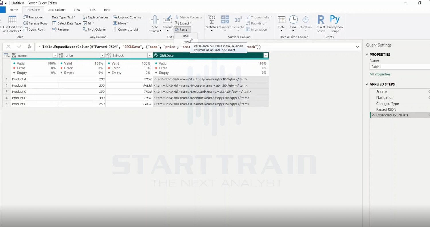 Parse trong Power BI
