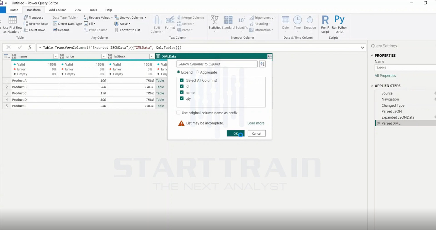 Parse trong Power BI