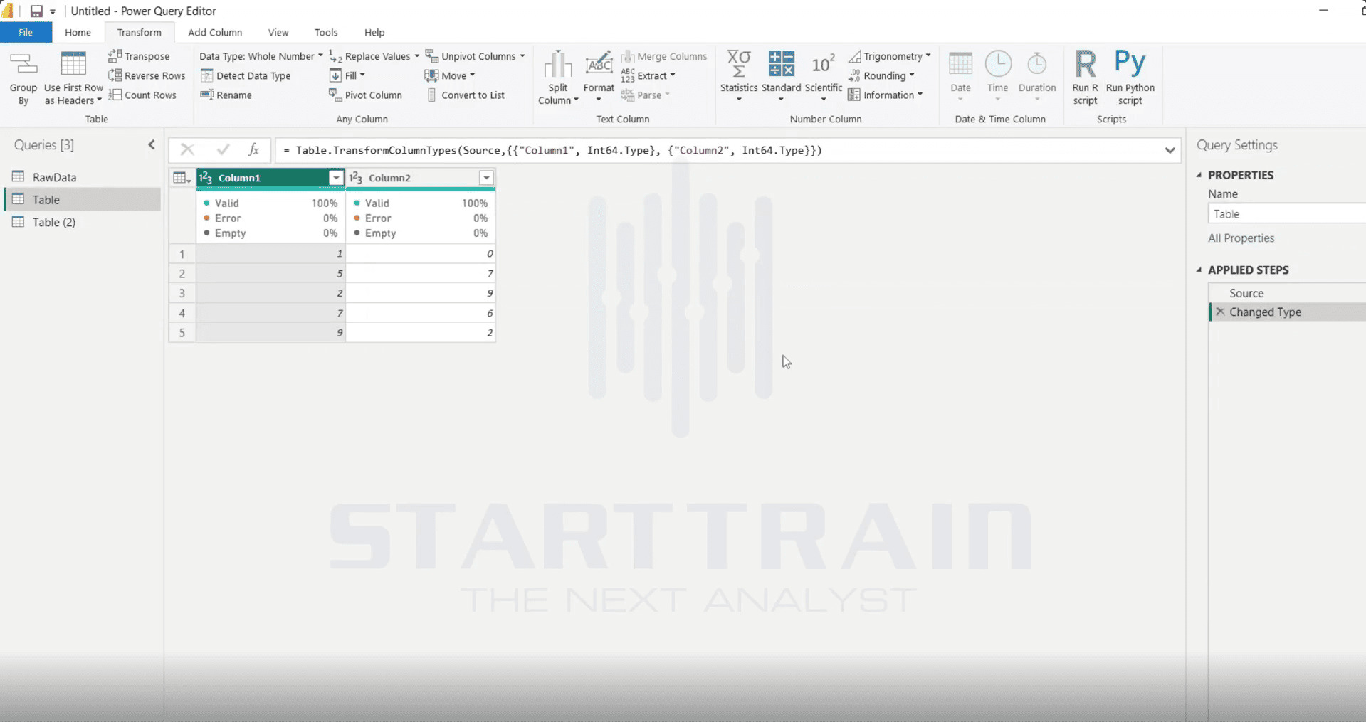 Giao diện Power Query