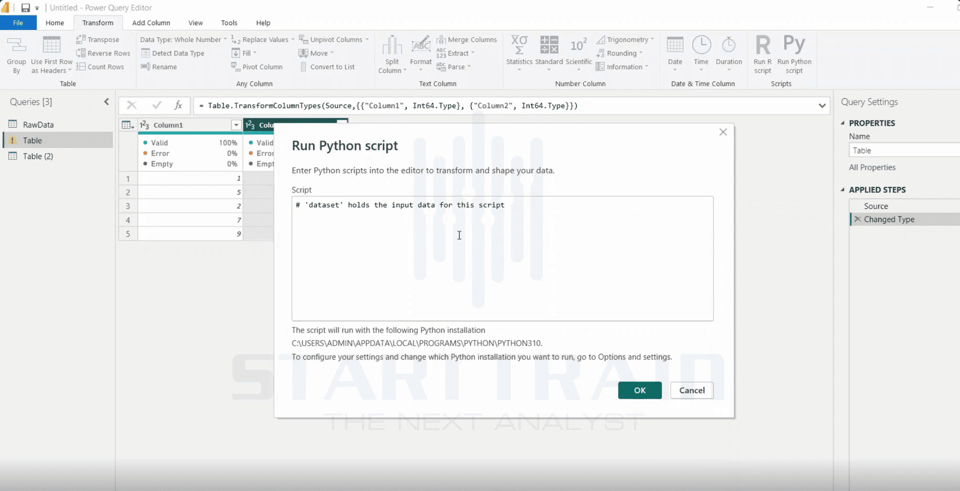 Chức năng Run Python Script