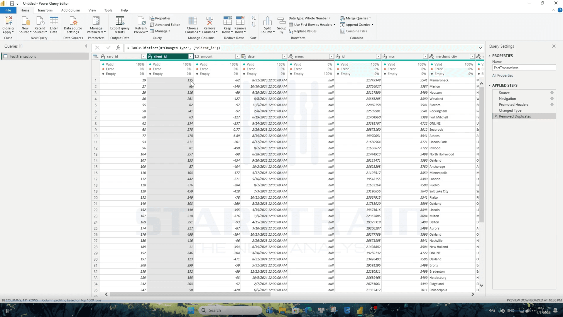 Remove Rows