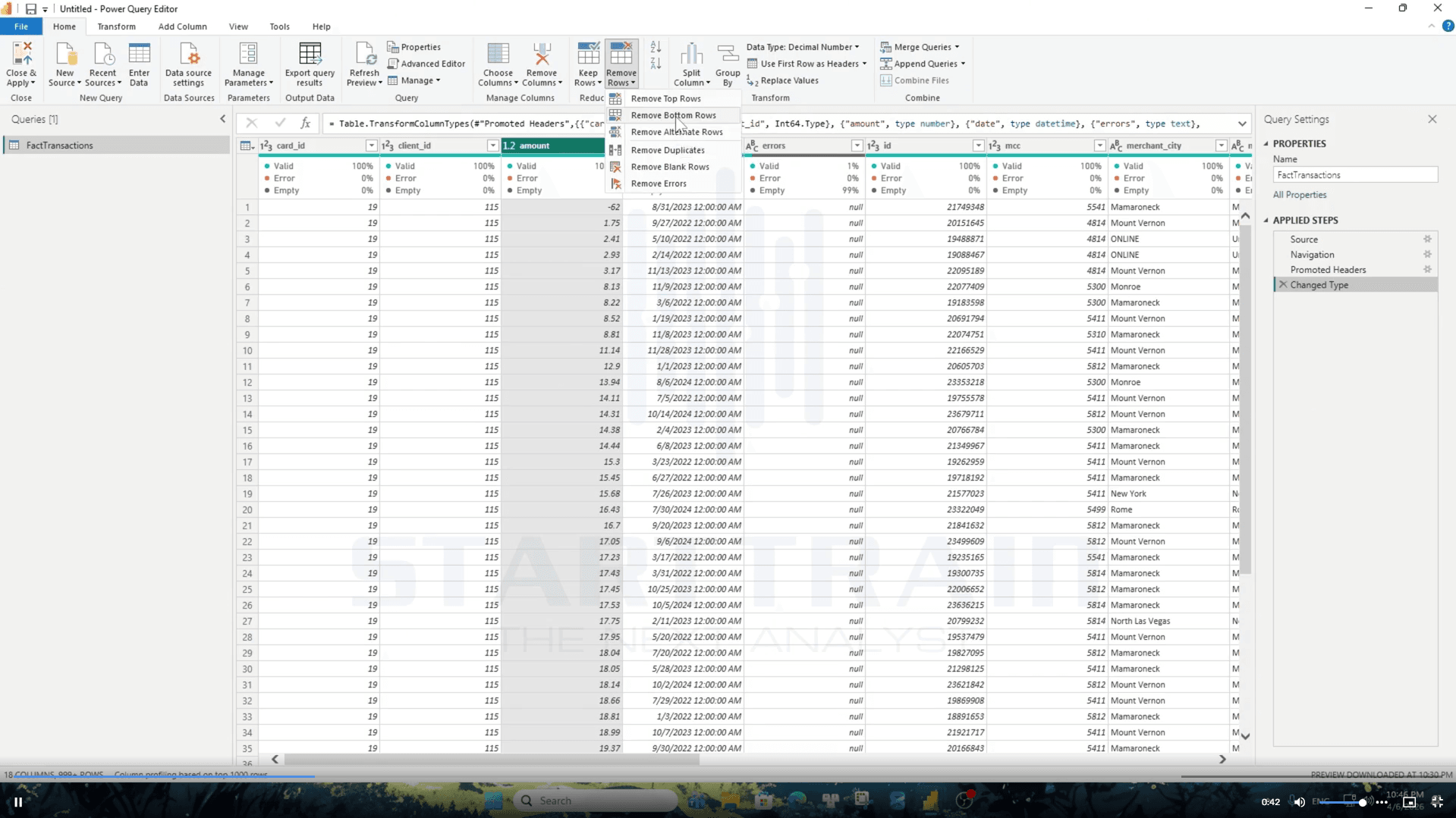 Remove Rows