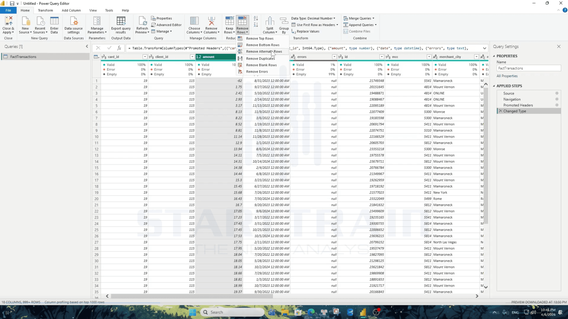 Remove Rows