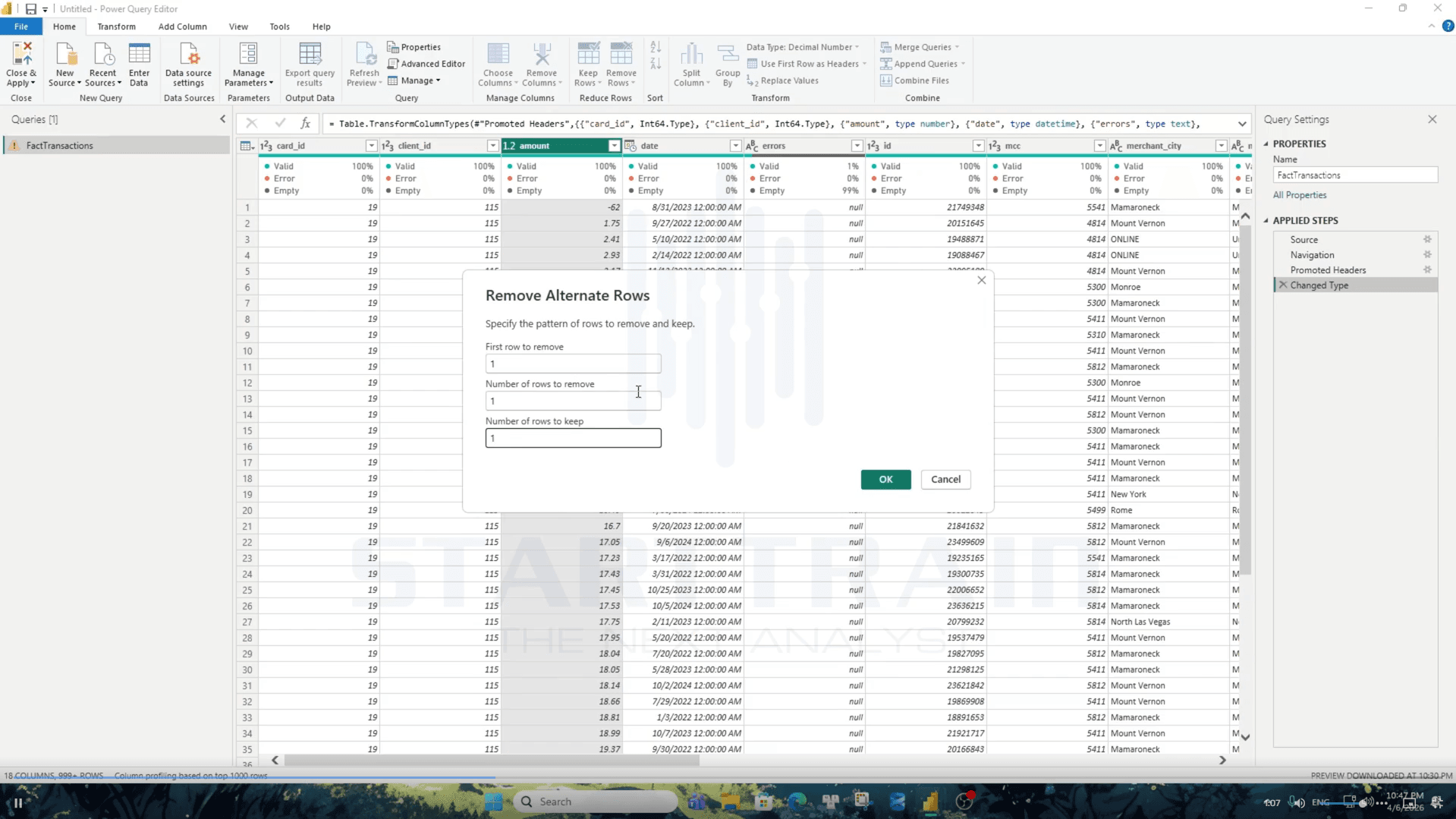 Remove Rows