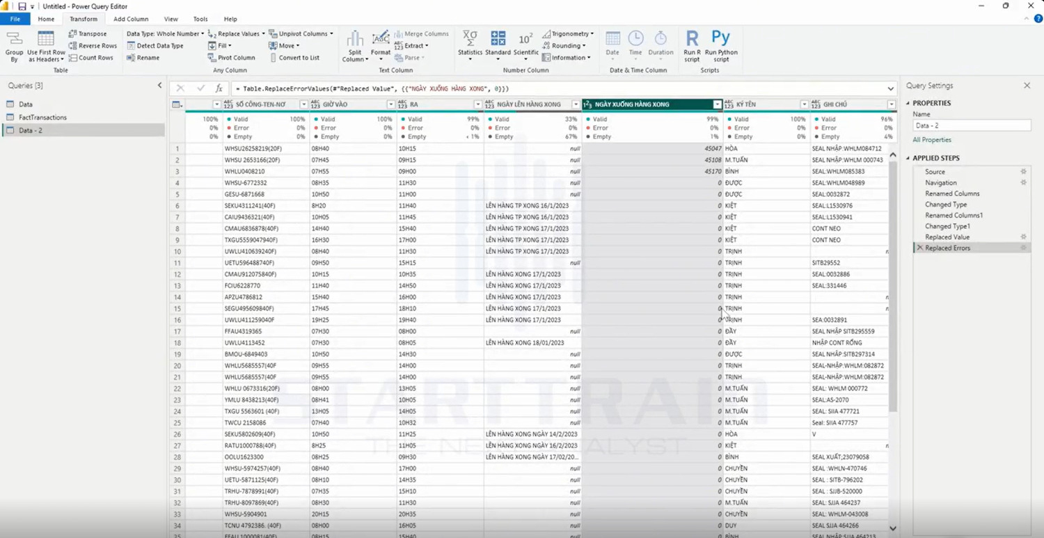 replace trong power bi