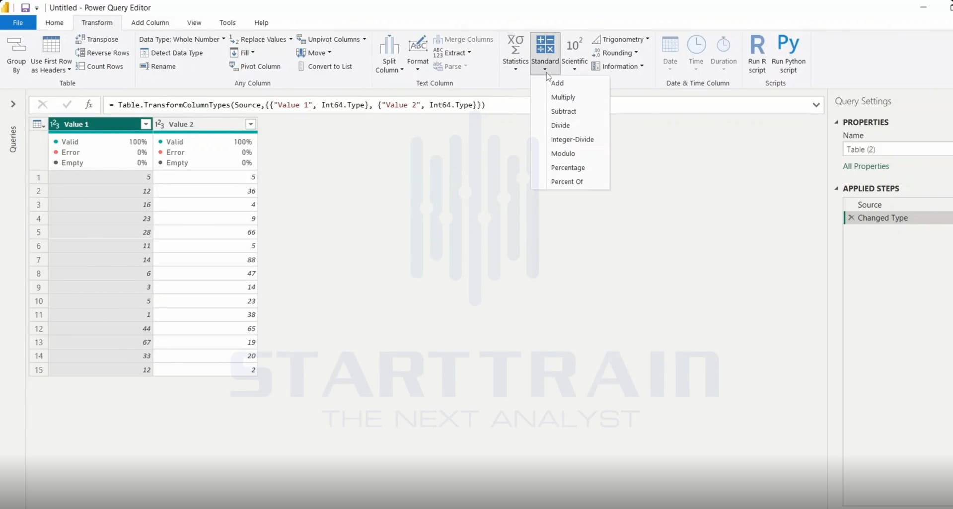 Standard trong Power BI