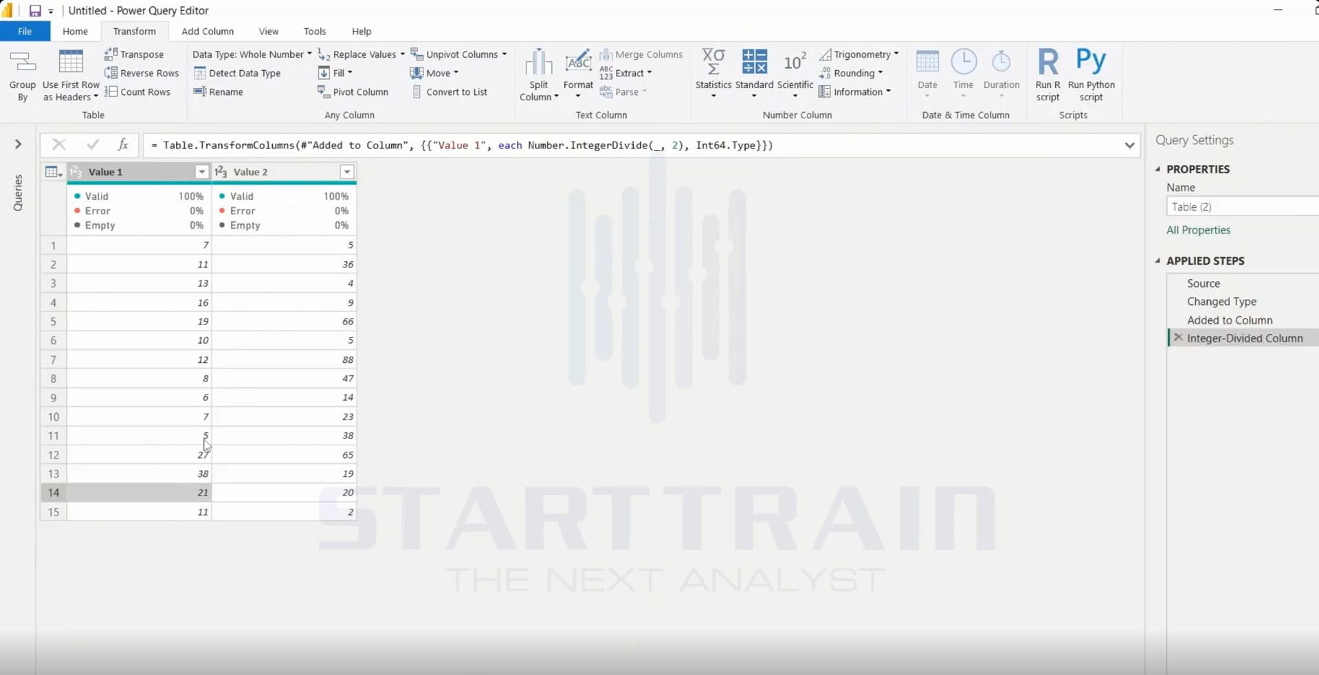 Standard trong Power BI