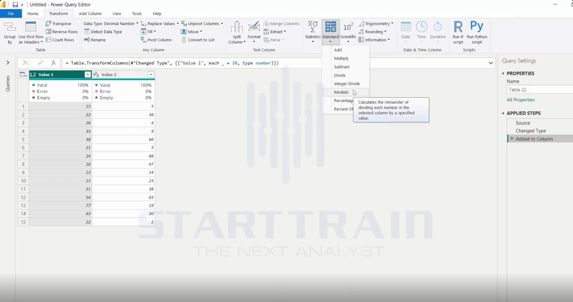 Standard trong Power BI