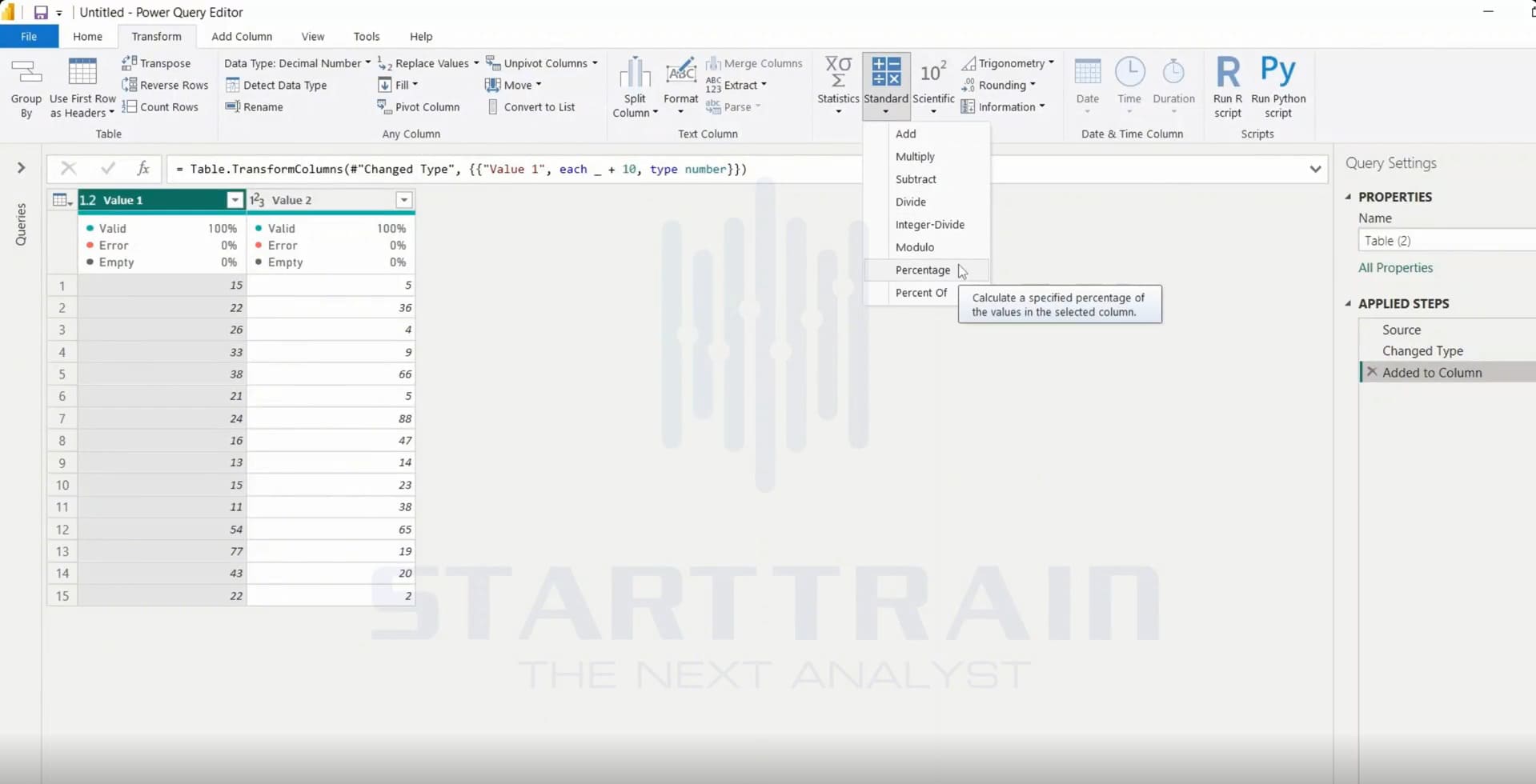Standard trong Power BI