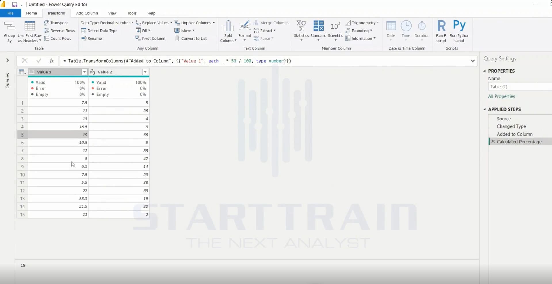 Standard trong Power BI