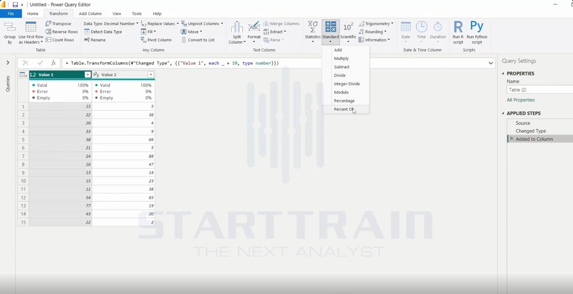 Standard trong Power BI